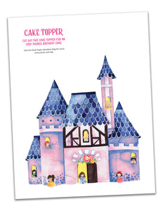 Princess Party Tableware + Cake Topper Bundle
