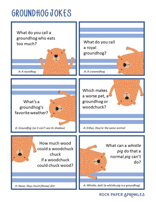 Free Printable Kid Jokes for Groundhog's Day