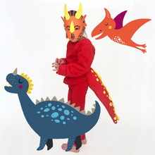 Load image into Gallery viewer, Dinosaur Tail &amp; Mask Dress-Up Set