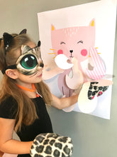 Load image into Gallery viewer, Pin the Tail on the Cat Party Game | Boys, Girls Birthday Banner Game Set