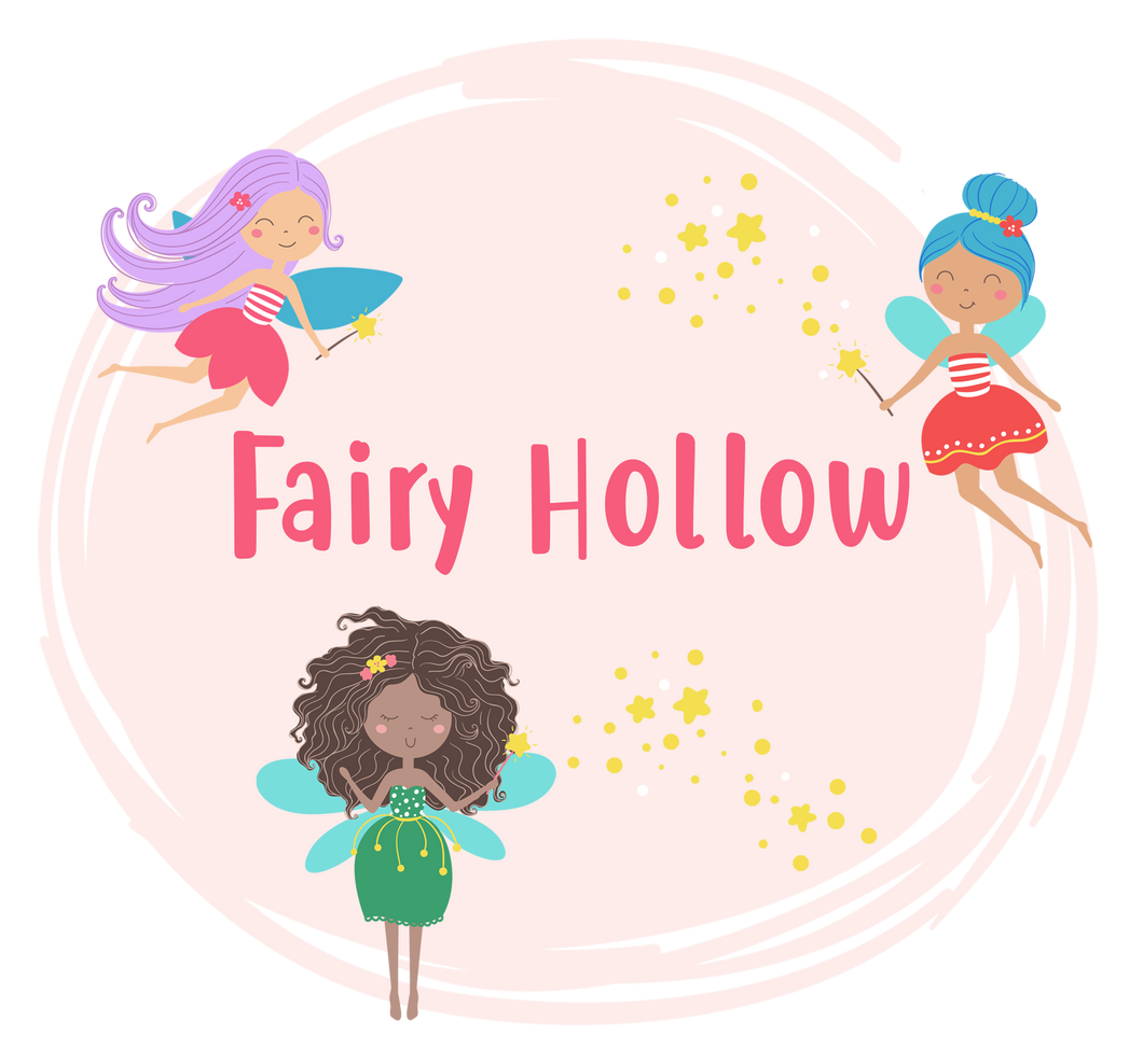 Fairy graphic with fairies and the words Fairy Hollow