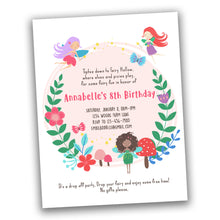 Load image into Gallery viewer, Fairy invitation for fairy birthday party