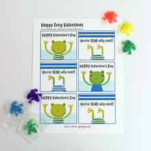Load image into Gallery viewer, Valentine&#39;s Day Card Kit for Kids: FROG Cards + Favors (set of 6)