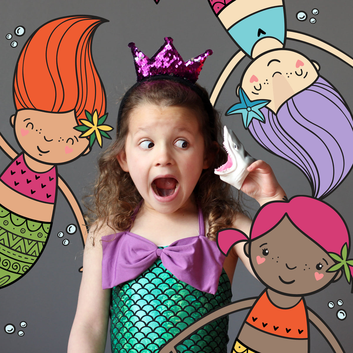 Mermaid Costume for Kids, Mermaid Dress + Flippy Sequin Crown – Rock ...