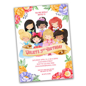 Princess fairytale digital party invitation