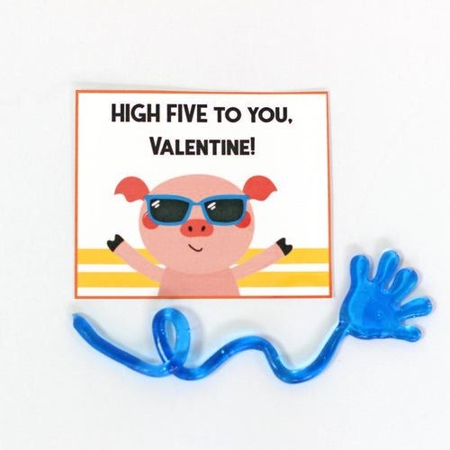 Valentine's Day Card Kit for Kids: HIGH FIVE Cards + Favors (set of 6)