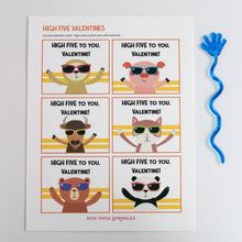 Load image into Gallery viewer, Valentine&#39;s Day Card Kit for Kids: HIGH FIVE Cards + Favors (set of 6)