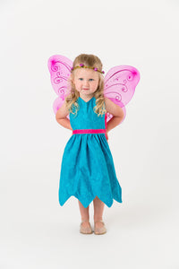 Blue fairy apron with wings