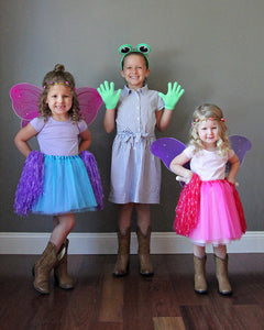 Tutu and fairy wings and pom-poms