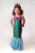 Load image into Gallery viewer, Child in a mermaid dress costume