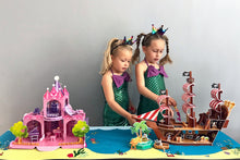 Load image into Gallery viewer, Melissa and Doug pink palace playset and Melissa and Doug pirate ship playset